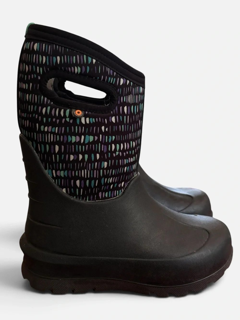 Bogs Kids Neo Classic Waterproof Sub Zero Pull On Winter Boots Black Flecks